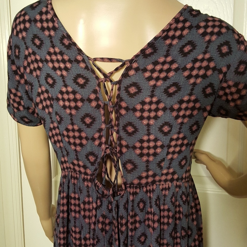UO Pins & Needles Lace-up Back Babydoll Dress - Picture 5 of 8
